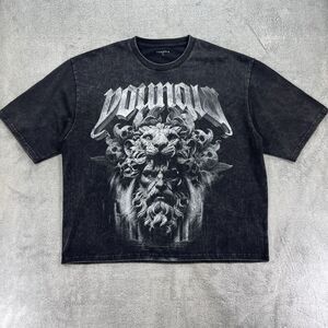 YoungLA Guardian of Chaos Gods and Heroes Crop T Shirt Men Large Black Graphic